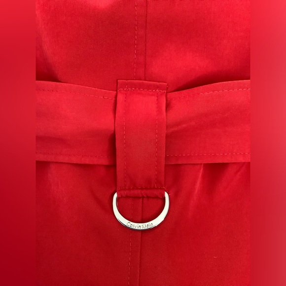 LIKE NEW👠Calvin Klein Red Water Resistant Trench Coat - Picture 7 of 15